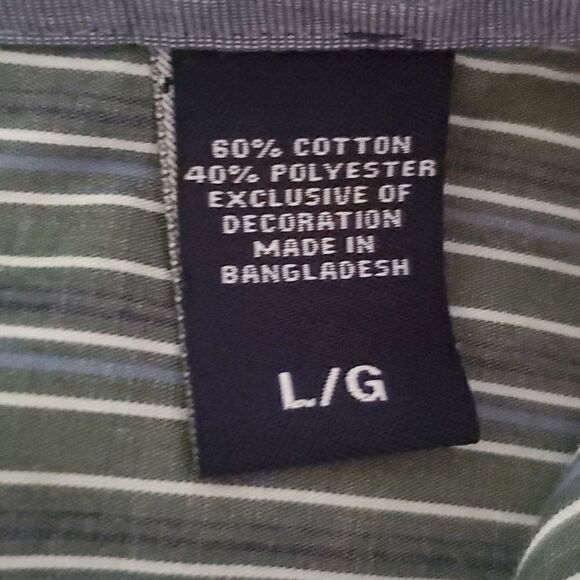 Chaps Men's Striped Button Down Shirt Size Large - Picture 8 of 9